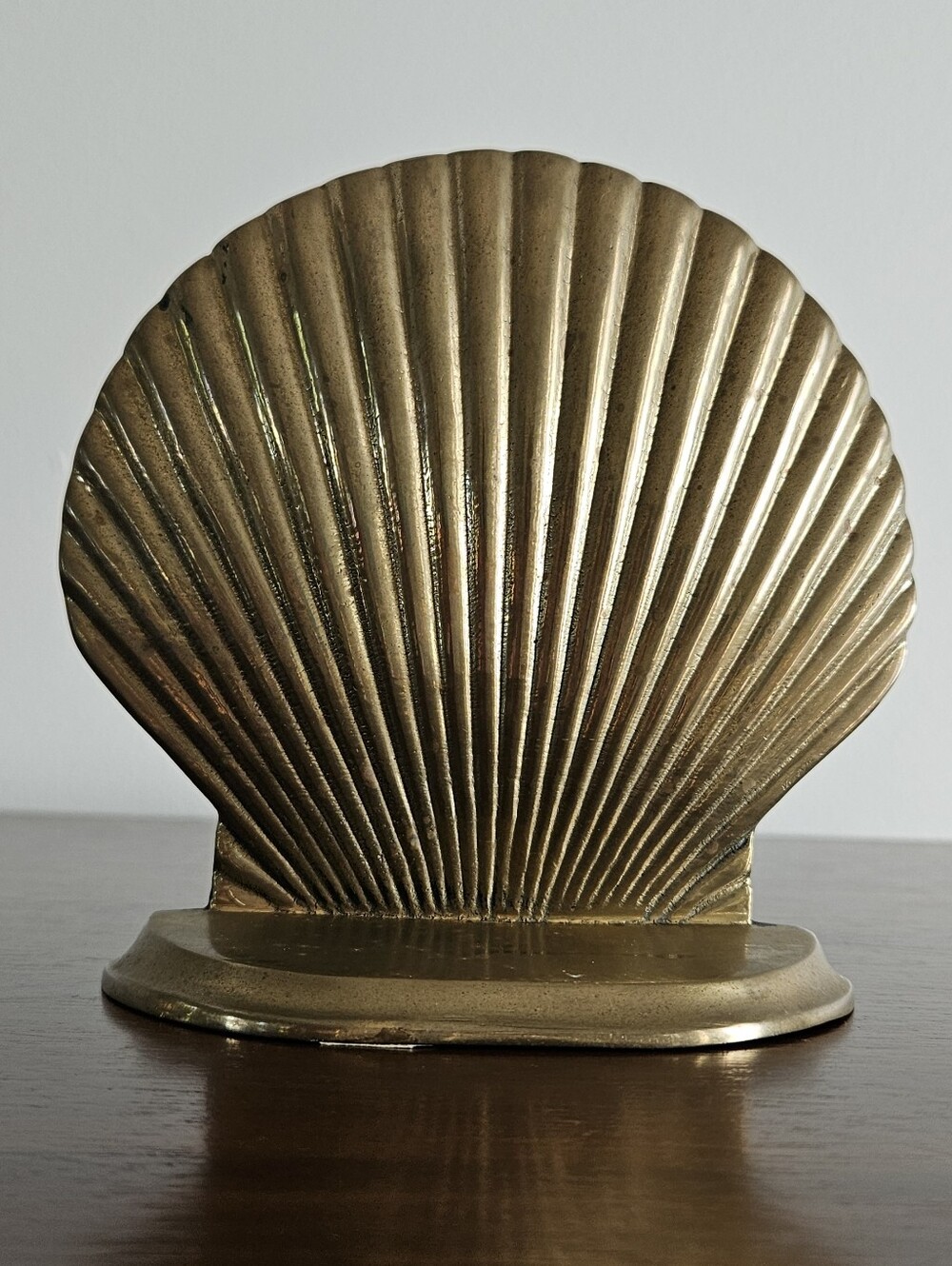 Vintage Price Products Solid Brass Seashell Bookend Coastal Decor